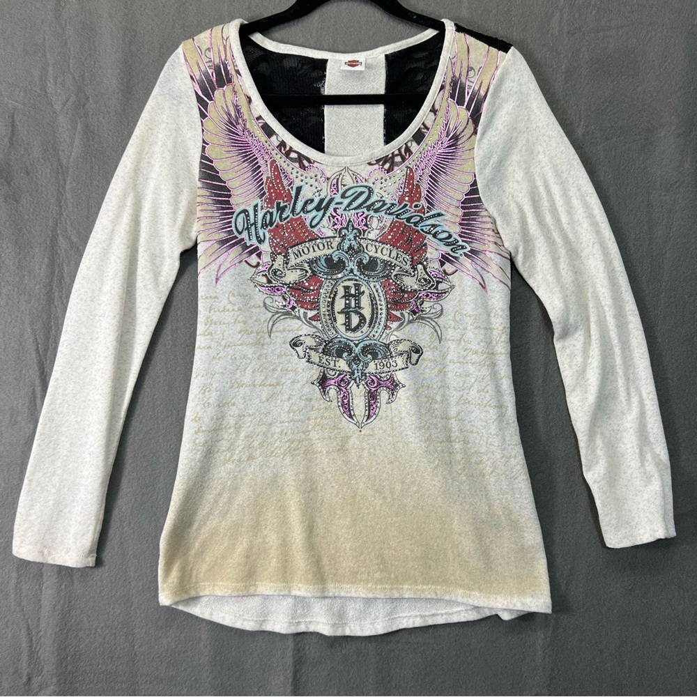 Harley Davidson Lace Back women's long sleeve Medium